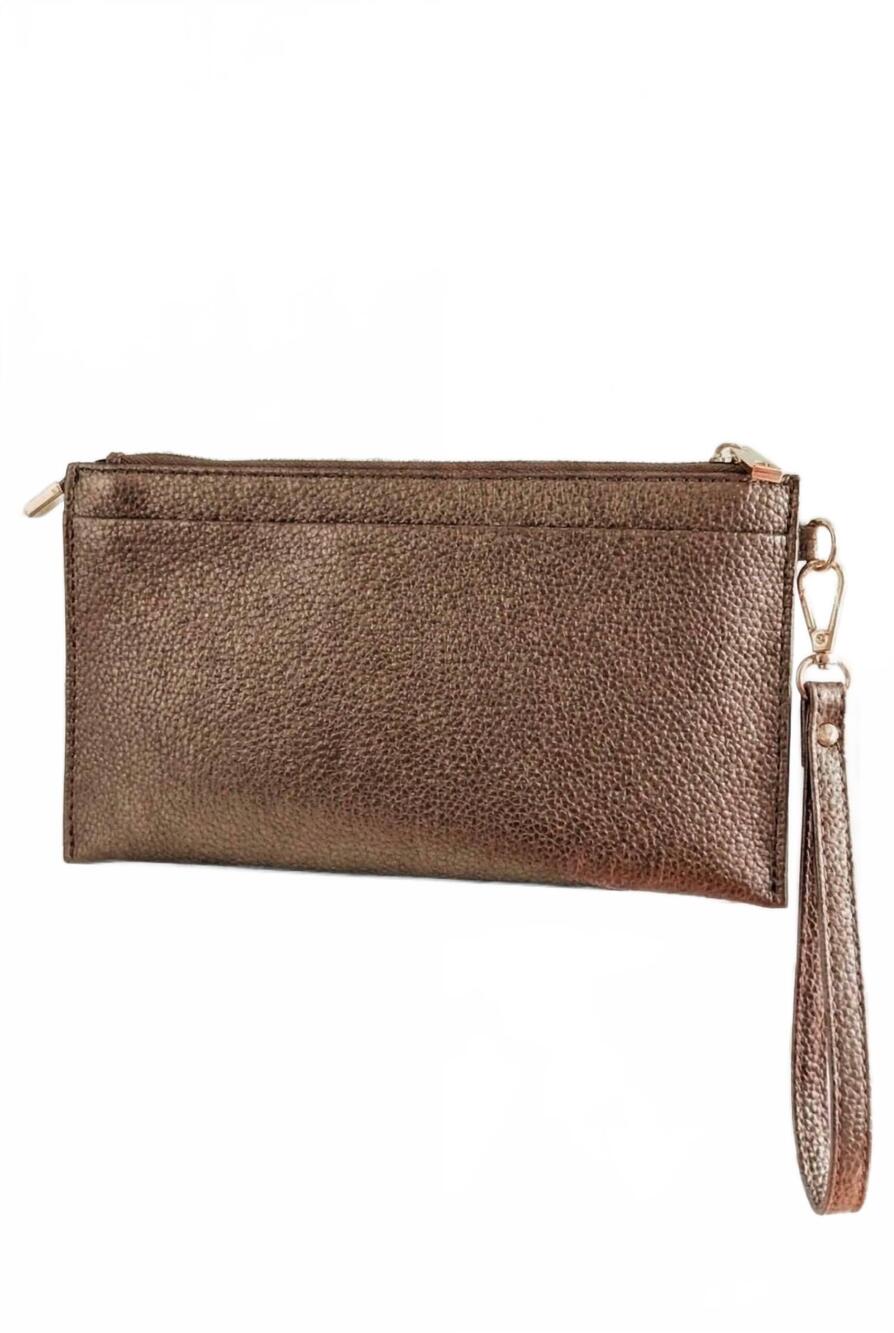 NEW MIMI WHOLESALE women's jaylene three compartments crossbody bag in bronze